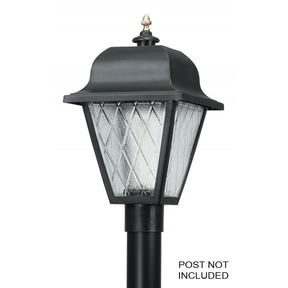 Wave Lighting 410-LR15W LED Marlex Saxony Post Light in Black